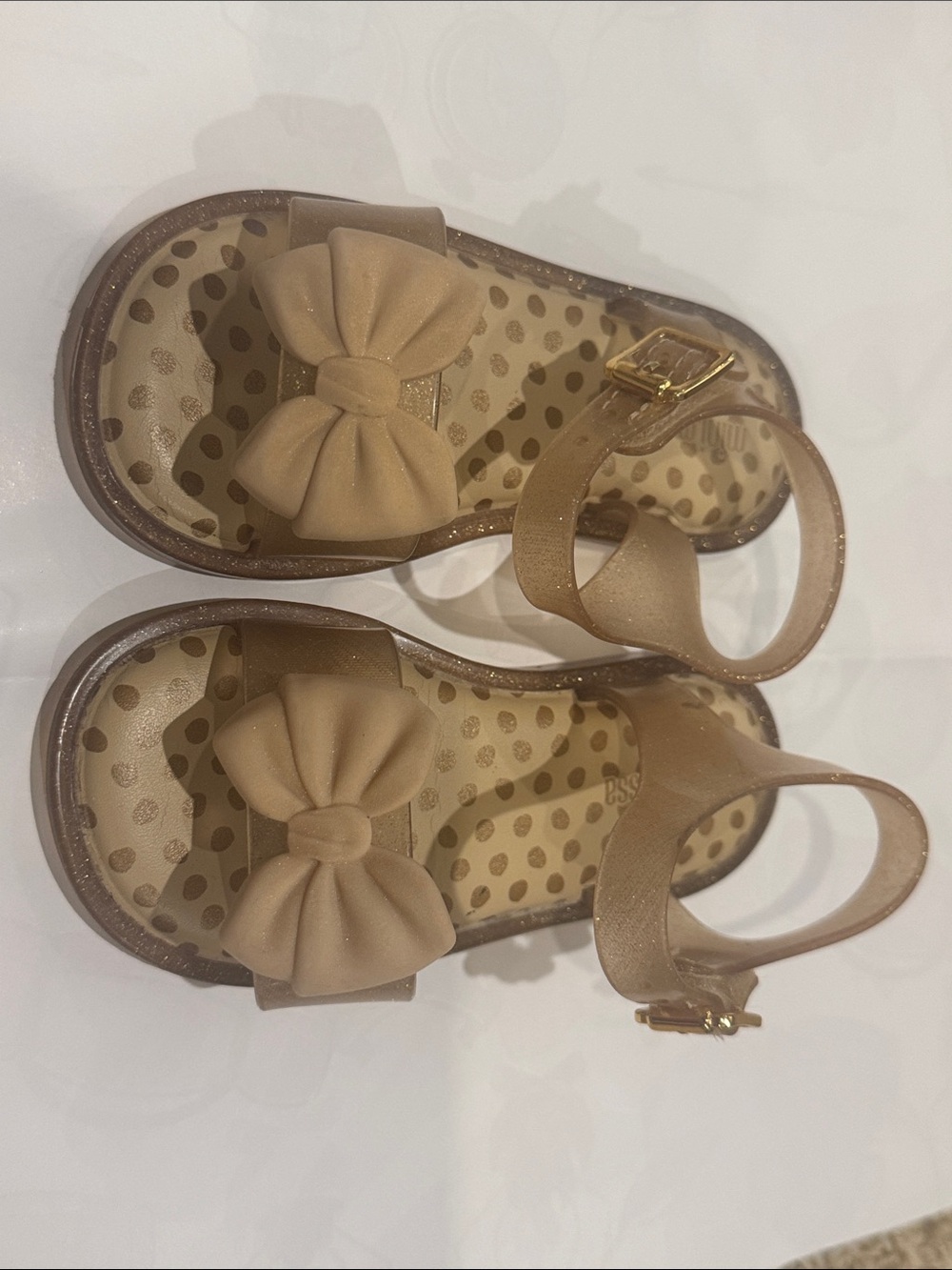 Mini Melissa Girls Bow Sandals in Gold